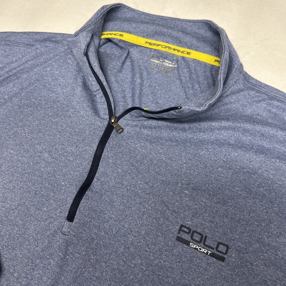 Polo Sport Ralph Lauren Mens XLT Blue 1/4 Zip Pullover Performance Golf Top